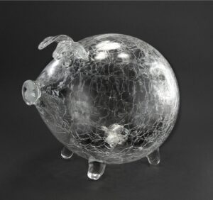 Świnka duża skarbonka - bezbarwna - krakla