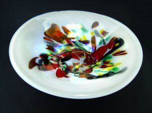Patera szklana - szkło artystyczne (glass platter art glass)