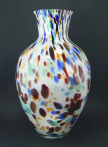 Szklany wazon artystyczny - multikolor