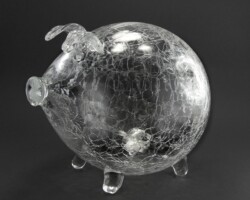 Świnka duża skarbonka - bezbarwna - krakla Świnka duża skarbonka - bezbarwna - krakla