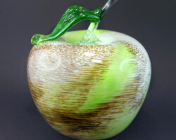 Szklane jabłko - szkło ręcznie formowane JAB.98 Szklane jabłko - szkło ręcznie formowane - ZIELONE